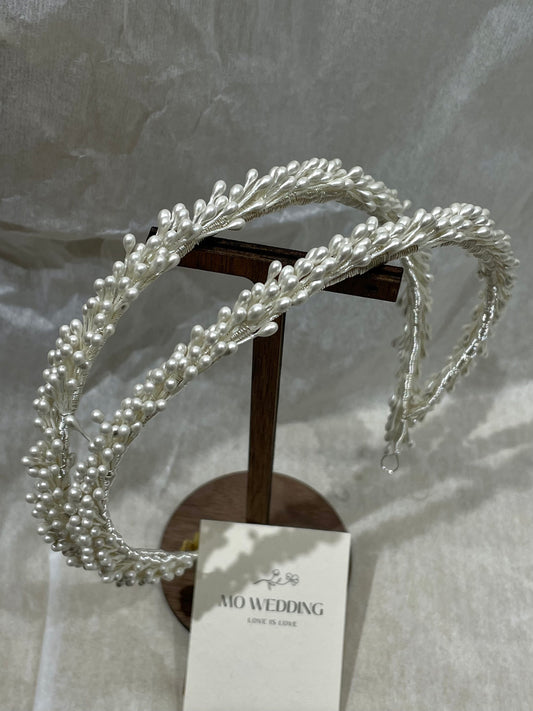 Layered Pearl Cluster Headband