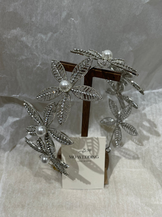 Wedding Crystal Leaf Design Bridal Headband