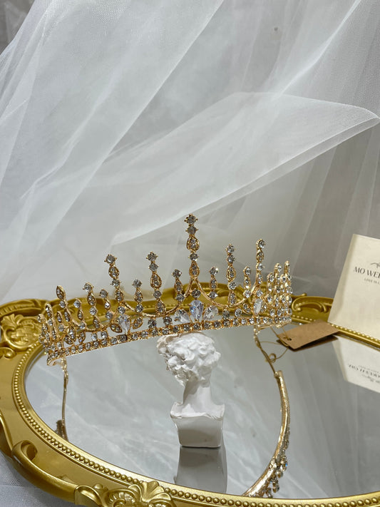 Gold Tiara and Crown Wedding Crown