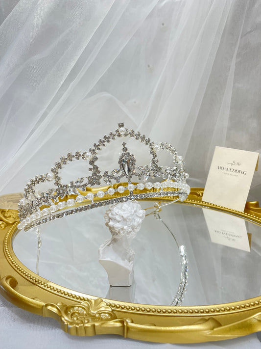 Bridal Tiara Halo Crown, Vintage Style Wedding Headband