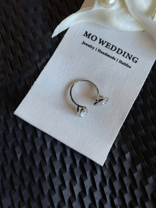 Luxury 925 Sterling Silver Elegant Wedding Rings for Women Engagement Adjustable Finger Ring Jewelry